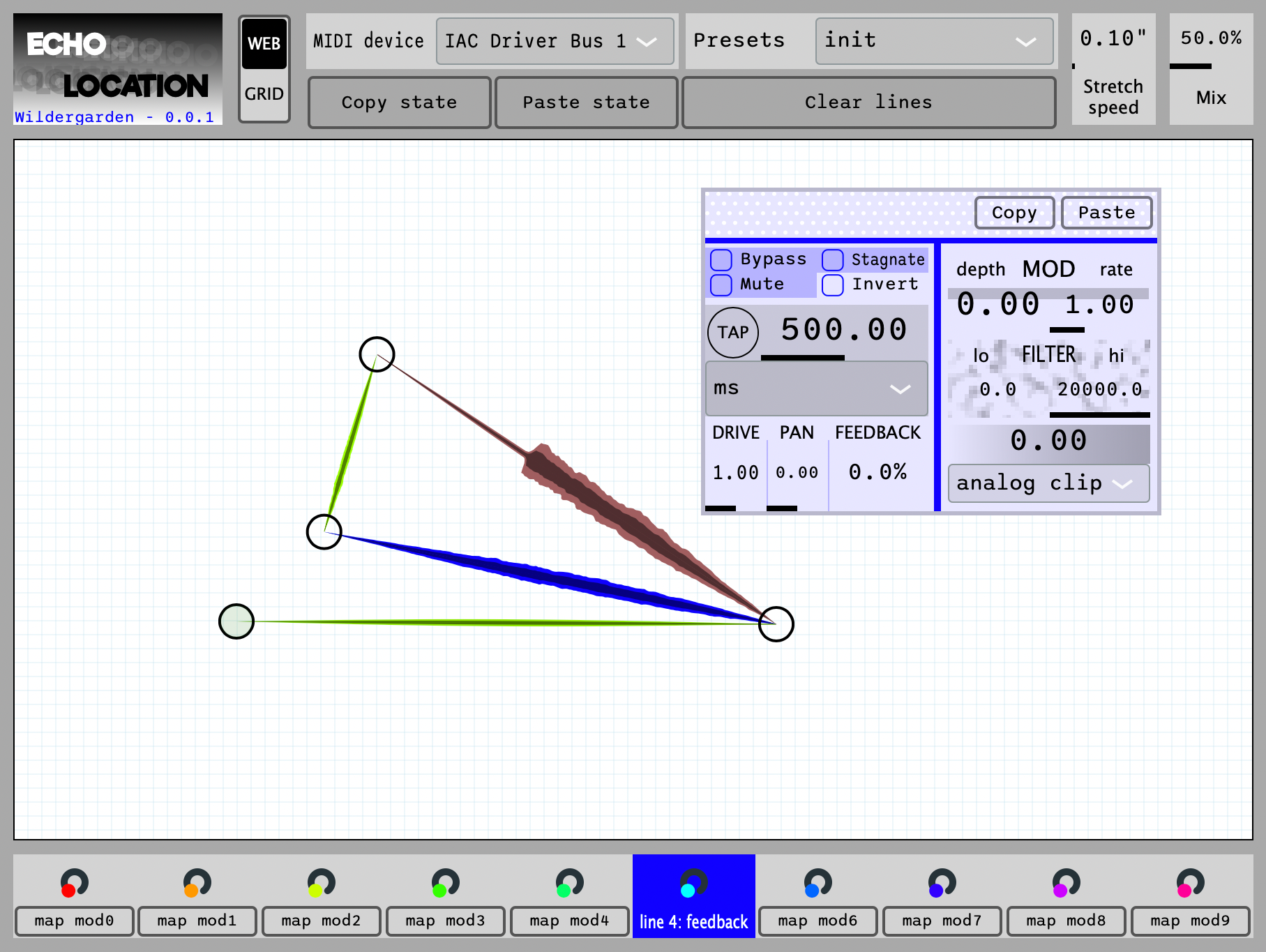 screenshot of EchoLocation GUI